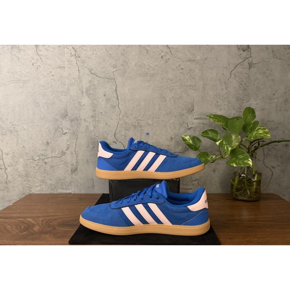 Adidas Women's Breaknet Lace-Up Casual Sneakers Blue/Pink Gum Sole Size 8.5 - Picture 6 of 11